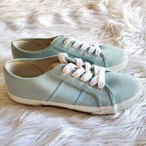 Lands' End Classic Pale Blue Canvas Lace-Up Sneaker SZ 7.5